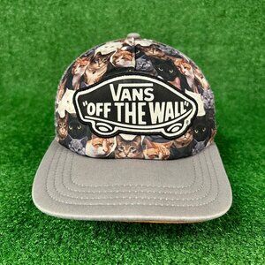 Vintage Vans ASPCA Snap Back Trucker Hat Off The Wall Mesh Cats Cat Print